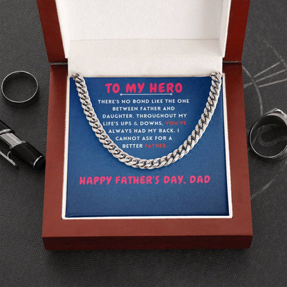 To My Hero Cuban Link Chain For Men - Shopping Therapy, LLC Jewelry