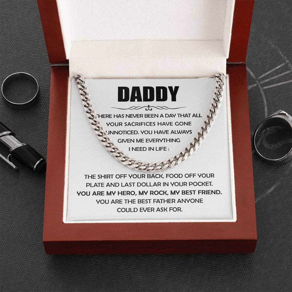 Best Father Ever Cuban Link Chain For Men