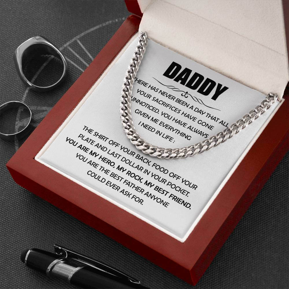 Best Father Ever Cuban Link Chain For Men - Shopping Therapy, LLC Jewelry