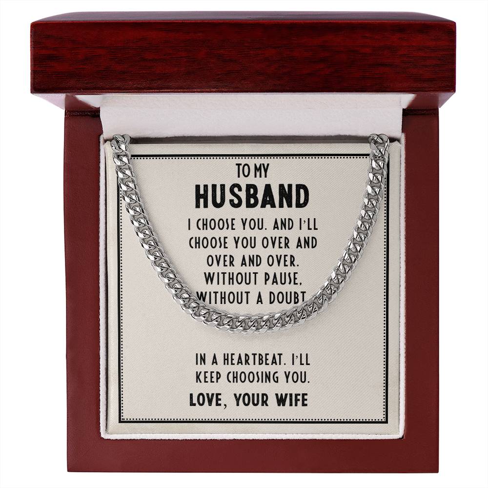 Husband’s Father's Day Cuban Link Chain – Romantic Gift from Wife