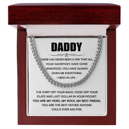Best Father Ever Cuban Link Chain For Men - Shopping Therapy, LLC Jewelry