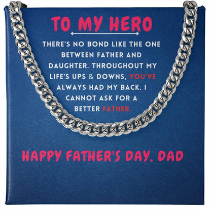To My Hero Cuban Link Chain For Men