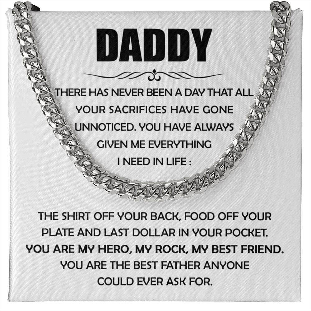 Best Father Ever Cuban Link Chain For Men