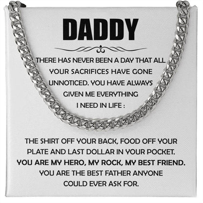 Best Father Ever Cuban Link Chain For Men - Shopping Therapy, LLC Jewelry
