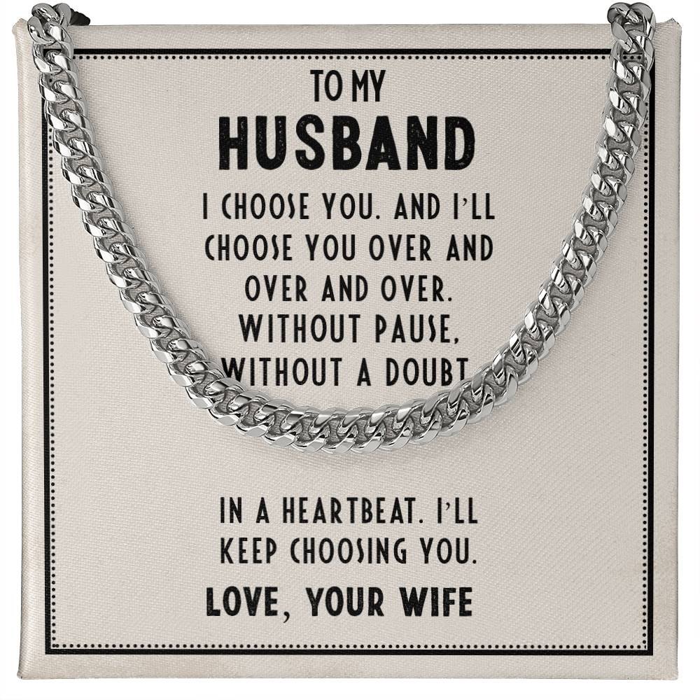 Husband’s Father's Day Cuban Link Chain – Romantic Gift from Wife - Shopping Therapy, LLC Jewelry