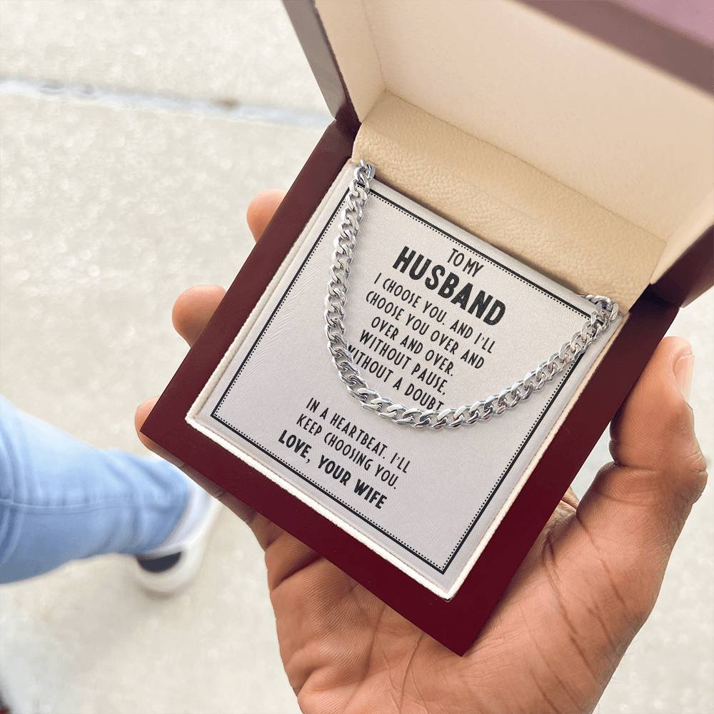 Husband’s Father's Day Cuban Link Chain – Romantic Gift from Wife