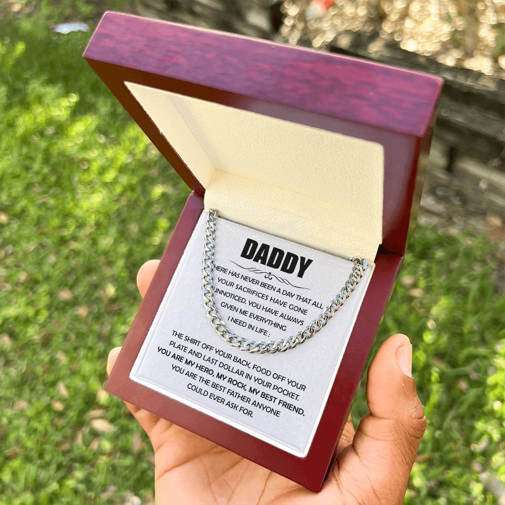Best Father Ever Cuban Link Chain For Men - Shopping Therapy, LLC Jewelry