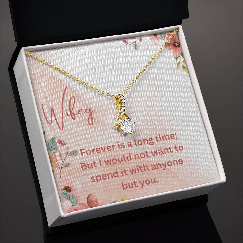 Alluring Beauty Ribbon Necklace – Forever is a Long Time Gift for Wife