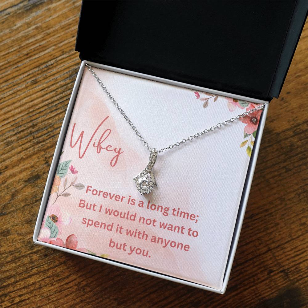 Alluring Beauty Ribbon Necklace – Forever is a Long Time Gift for Wife