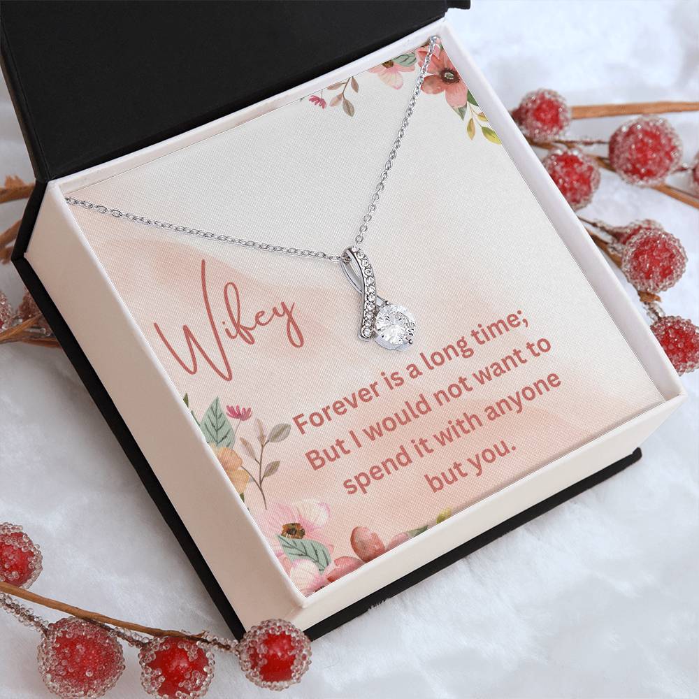 Alluring Beauty Ribbon Necklace – Forever is a Long Time Gift for Wife
