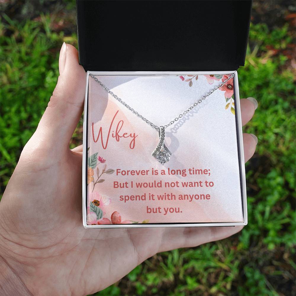 Alluring Beauty Ribbon Necklace – Forever is a Long Time Gift for Wife