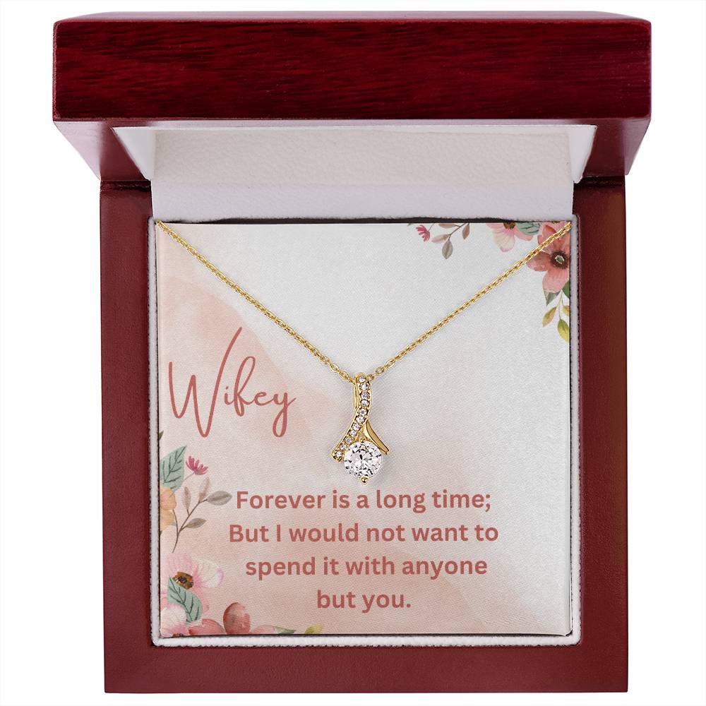 Alluring Beauty Ribbon Necklace – Forever is a Long Time Gift for Wife