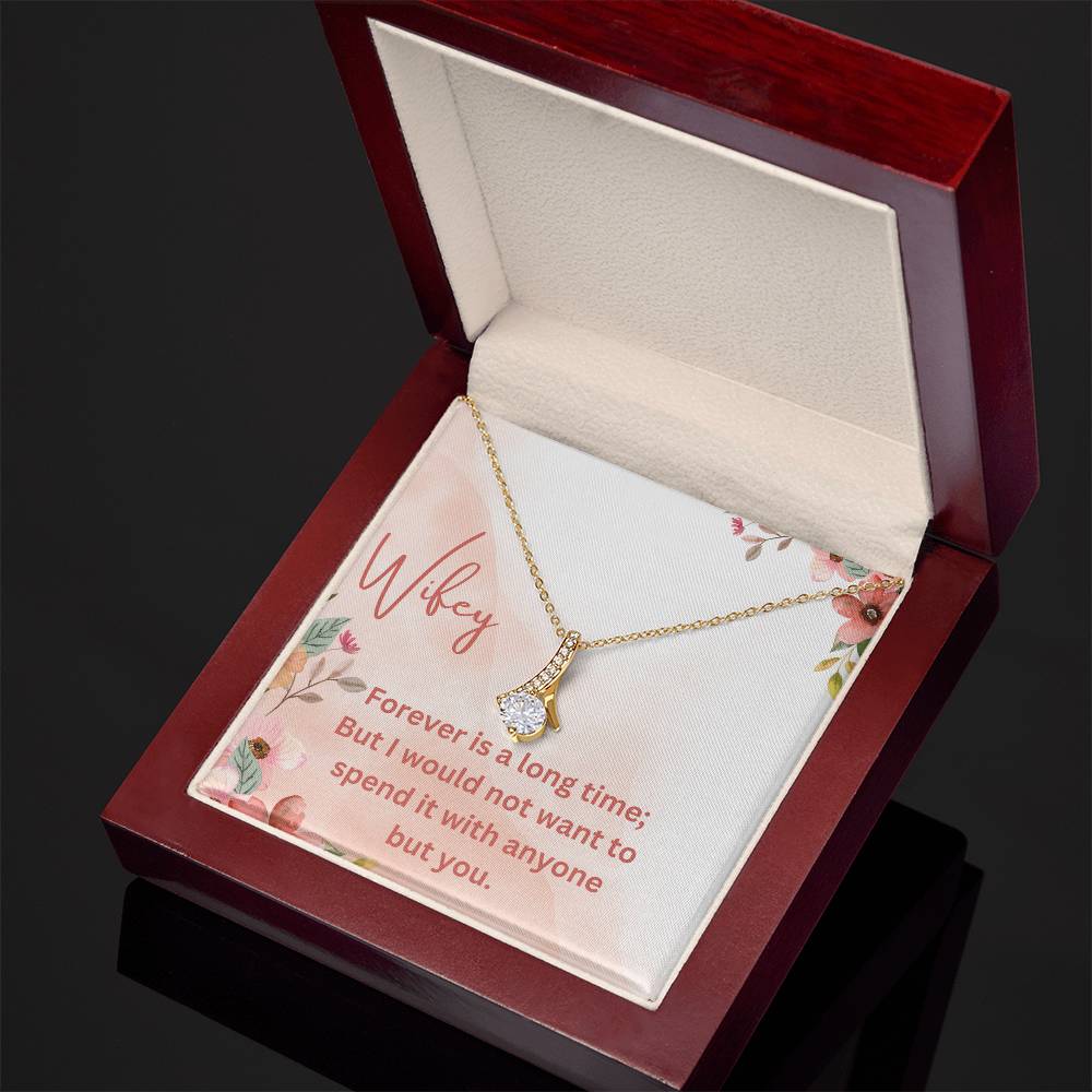 Alluring Beauty Ribbon Necklace – Forever is a Long Time Gift for Wife