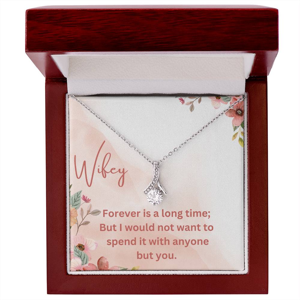 Alluring Beauty Ribbon Necklace – Forever is a Long Time Gift for Wife