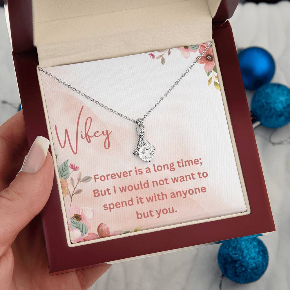 Alluring Beauty Ribbon Necklace – Forever is a Long Time Gift for Wife