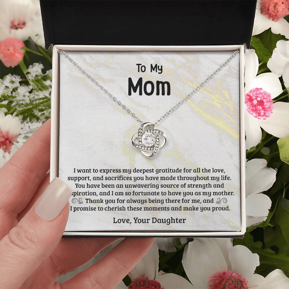 Grateful For You-Love Knot Necklace For Mom - Shopping Therapy, LLC Jewelry