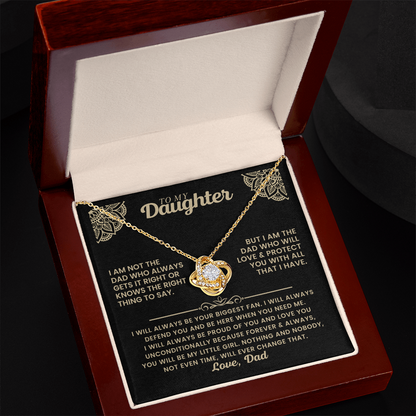 Love Knot Necklace – “Your Biggest Fan” Daughter Gift | Cubic Zirconia Pendant & Adjustable Chain - Shopping Therapy, LLC Jewelry