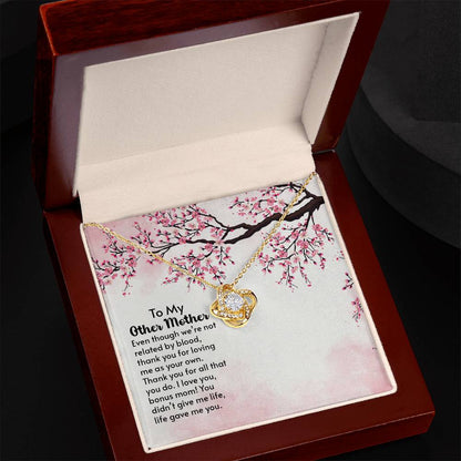 Bonus Mom Love Knot Necklace (White & Gold) - Shopping Therapy, LLC Jewelry