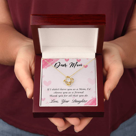 Dear Mom-Love Knot Pendant Necklace - Shopping Therapy, LLC Jewelry
