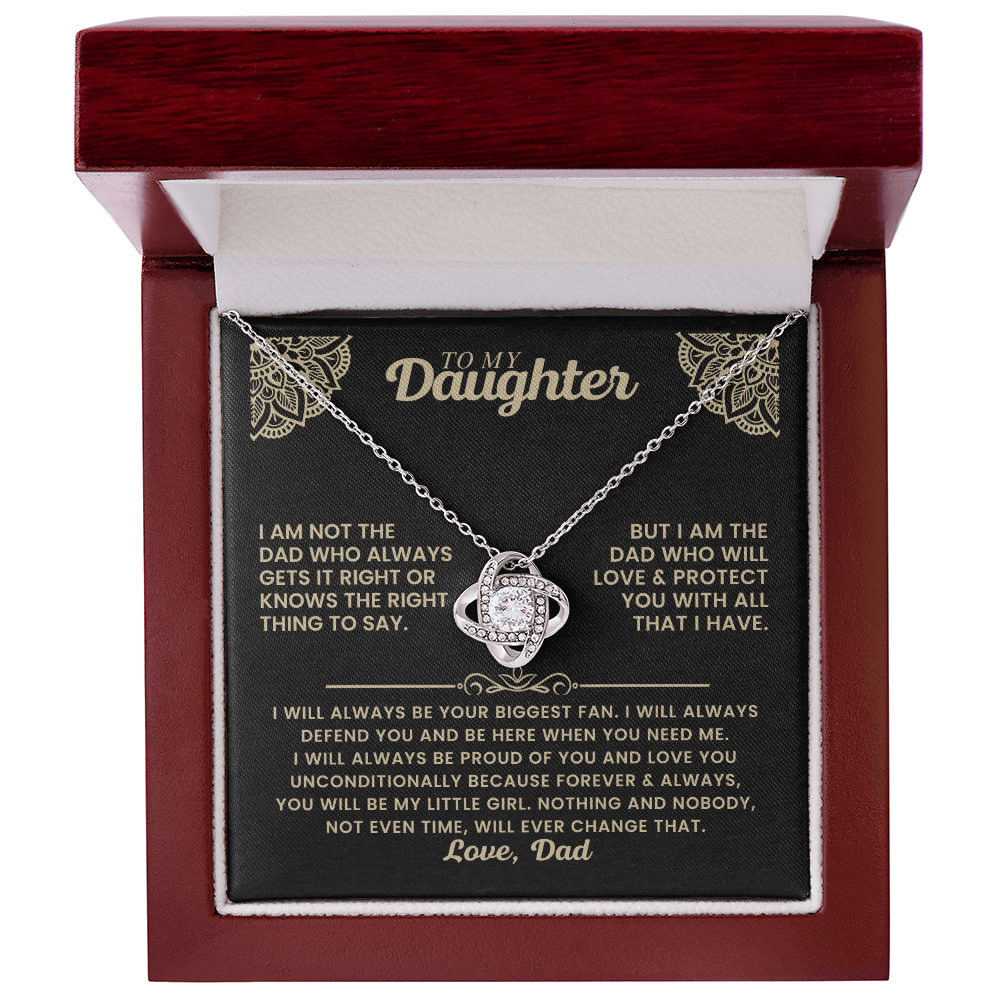 Love Knot Necklace – “Your Biggest Fan” Daughter Gift | Cubic Zirconia Pendant & Adjustable Chain - Shopping Therapy, LLC Jewelry