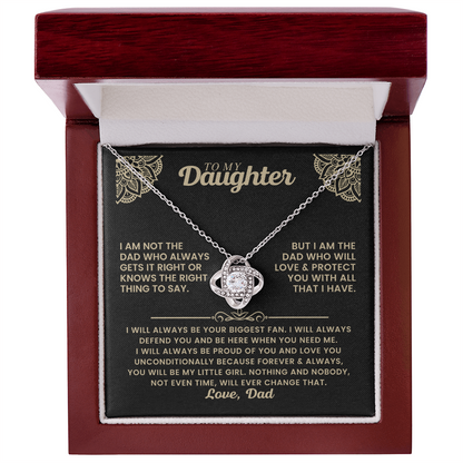 Love Knot Necklace – “Your Biggest Fan” Daughter Gift | Cubic Zirconia Pendant & Adjustable Chain - Shopping Therapy, LLC Jewelry