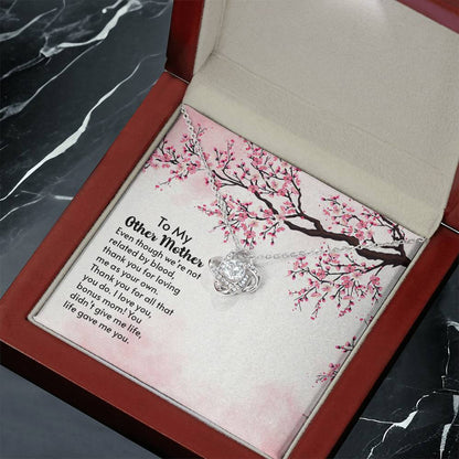 Bonus Mom Love Knot Necklace (White & Gold) - Shopping Therapy, LLC Jewelry
