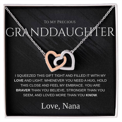 Granddaughter Gift Necklace – “To My Precious Granddaughter” Message Card From Grandma - Shopping Therapy, LLC Jewelry