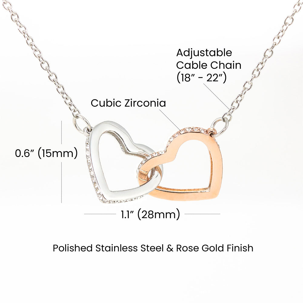Interlocking Hearts Necklace – Boyfriend's Mom Gift with CZ Crystals