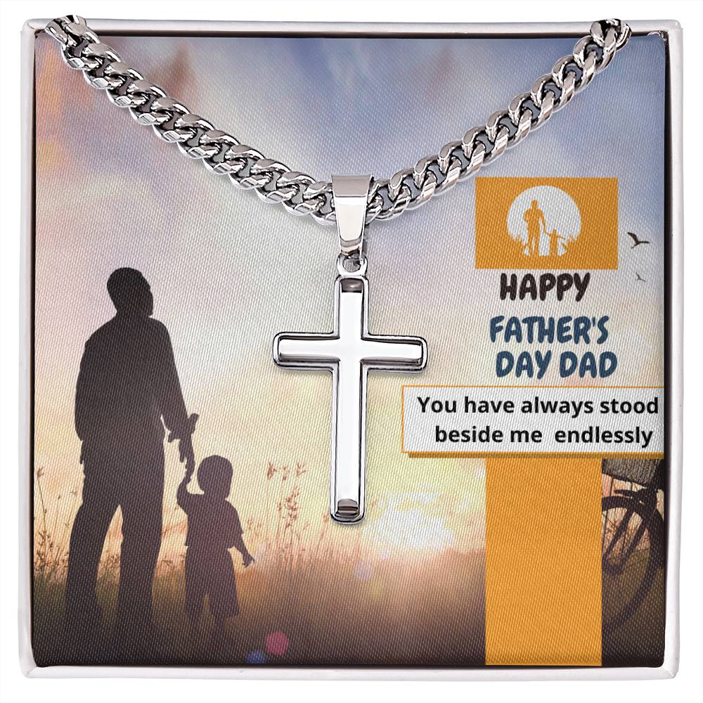 You Stood Beside Me Cuban Link Cross Chain For Men