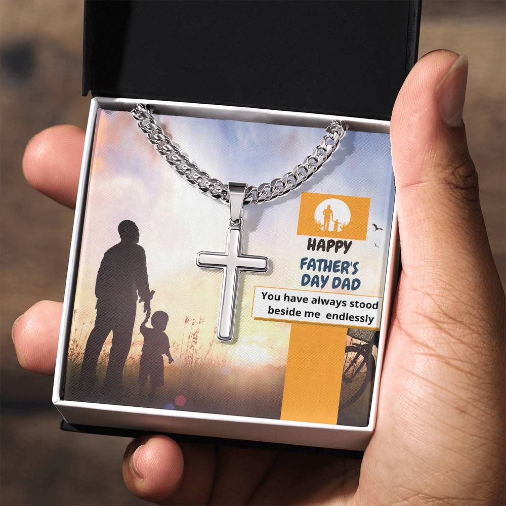 You Stood Beside Me Cuban Link Cross Chain For Men