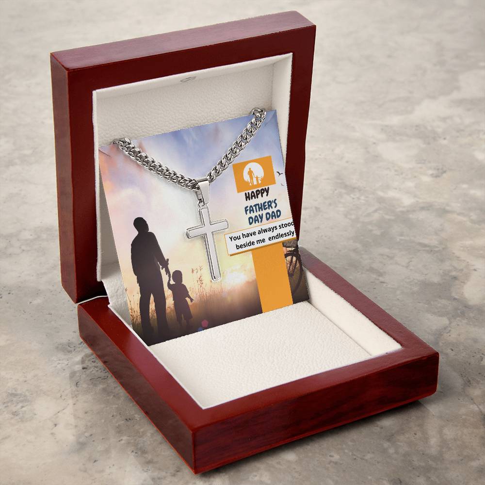 You Stood Beside Me Cuban Link Cross Chain For Men - Shopping Therapy, LLC Jewelry