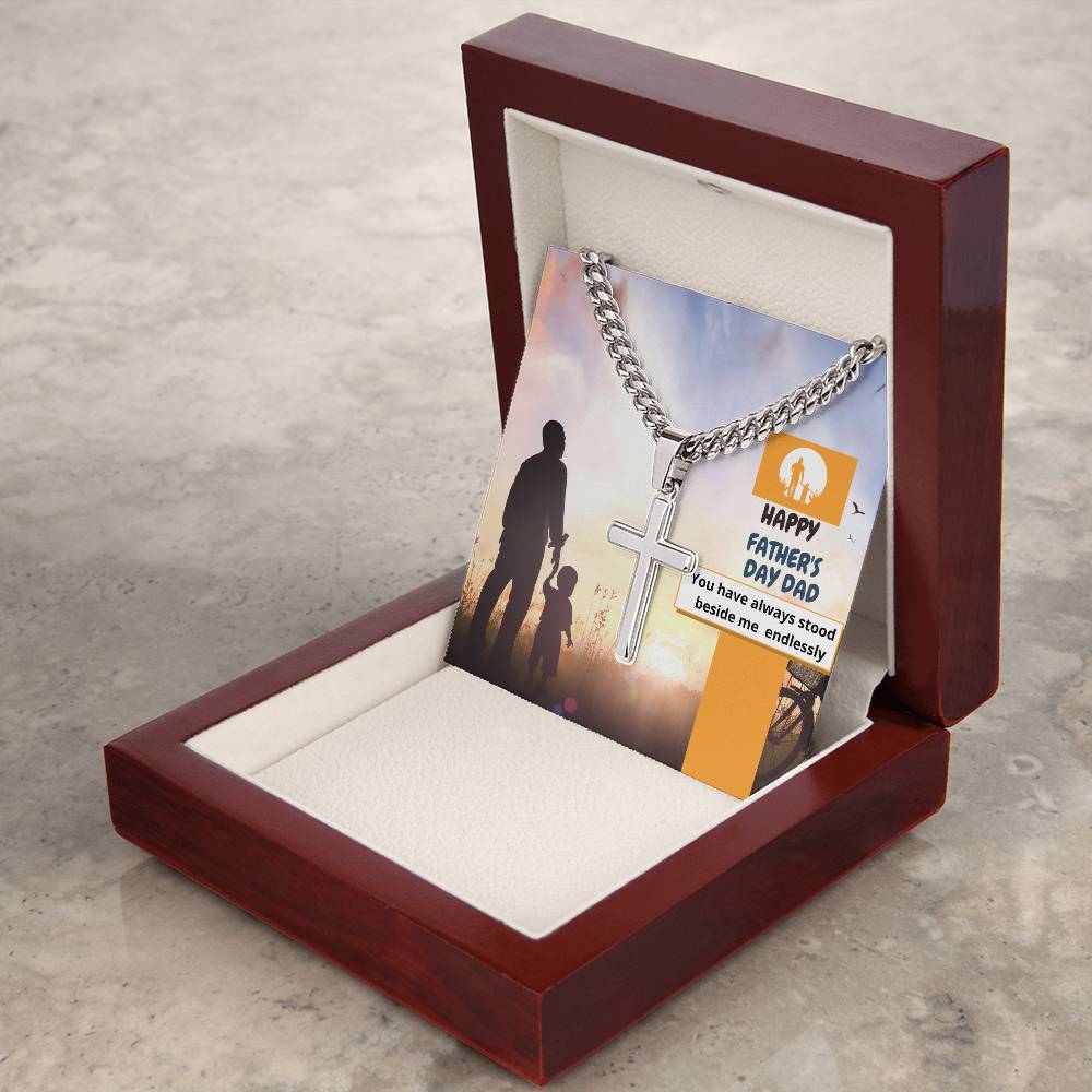 You Stood Beside Me Cuban Link Cross Chain For Men - Shopping Therapy, LLC Jewelry