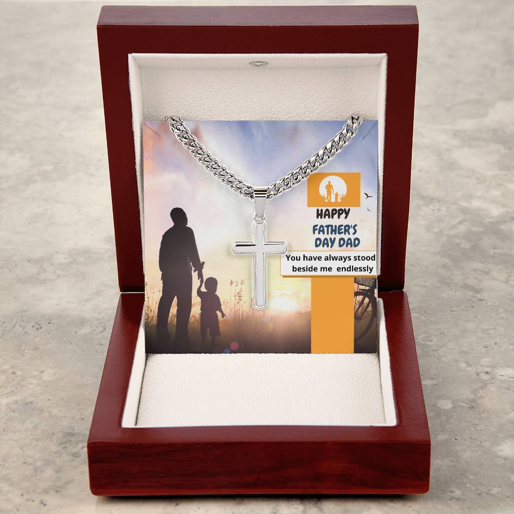 You Stood Beside Me Cuban Link Cross Chain For Men - Shopping Therapy, LLC Jewelry
