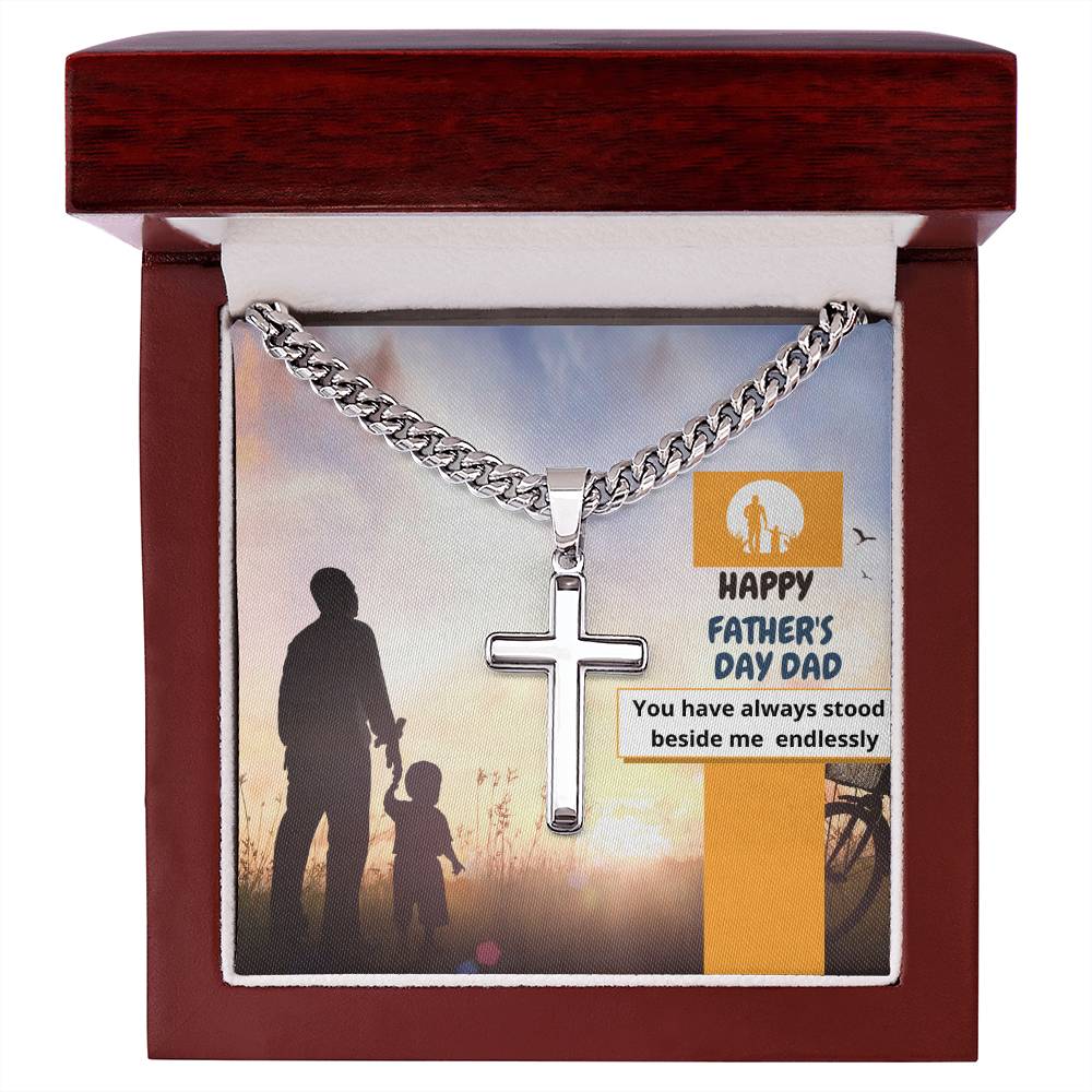 You Stood Beside Me Cuban Link Cross Chain For Men - Shopping Therapy, LLC Jewelry