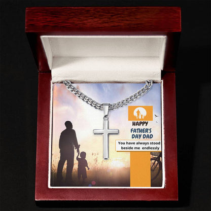 You Stood Beside Me Cuban Link Cross Chain For Men - Shopping Therapy, LLC Jewelry