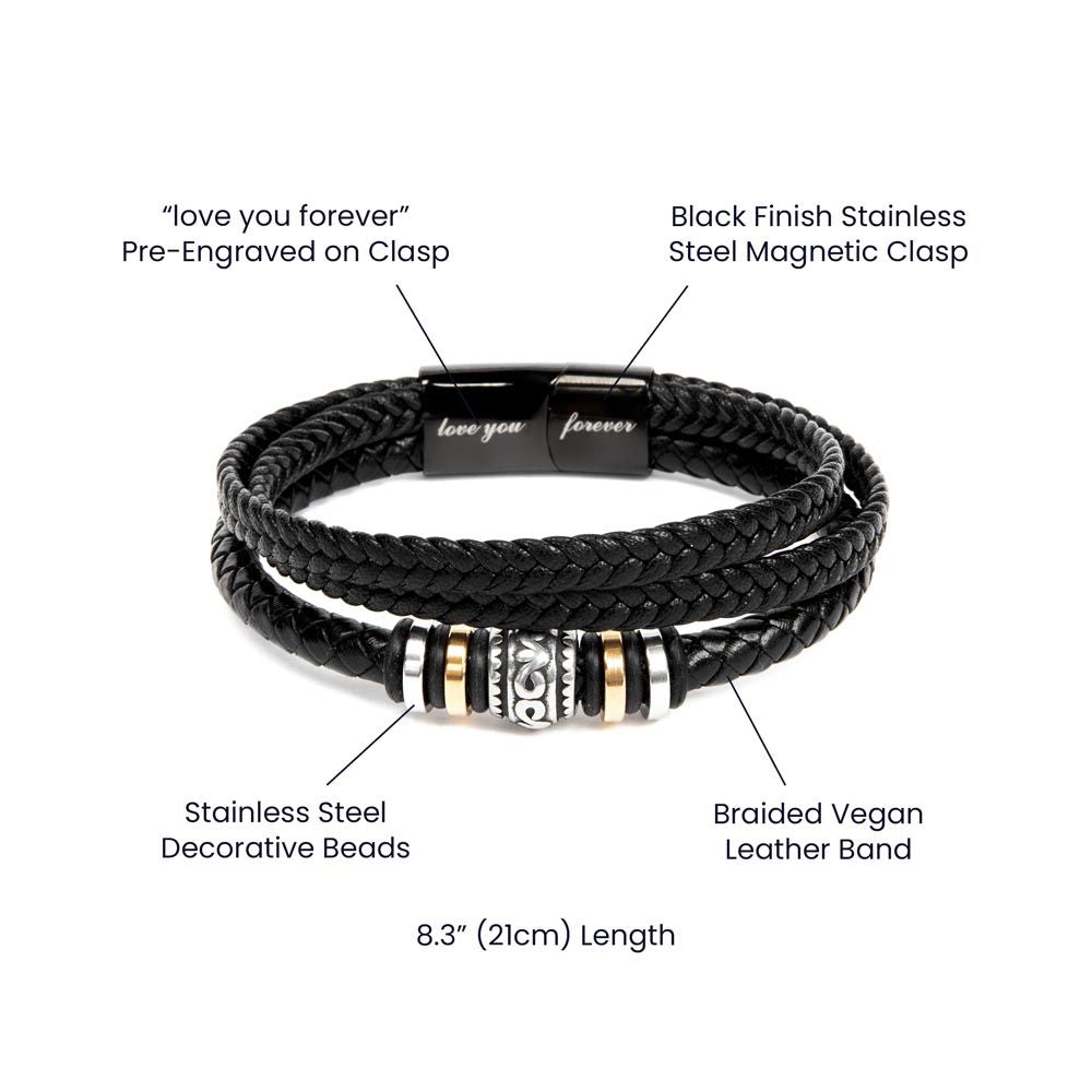 Your Presence Is A Gift Men's Vegan Leather Bracelet