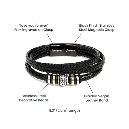 Cherished Moments-Men's Vegan Leather Bracelet - Shopping Therapy, LLC Jewelry