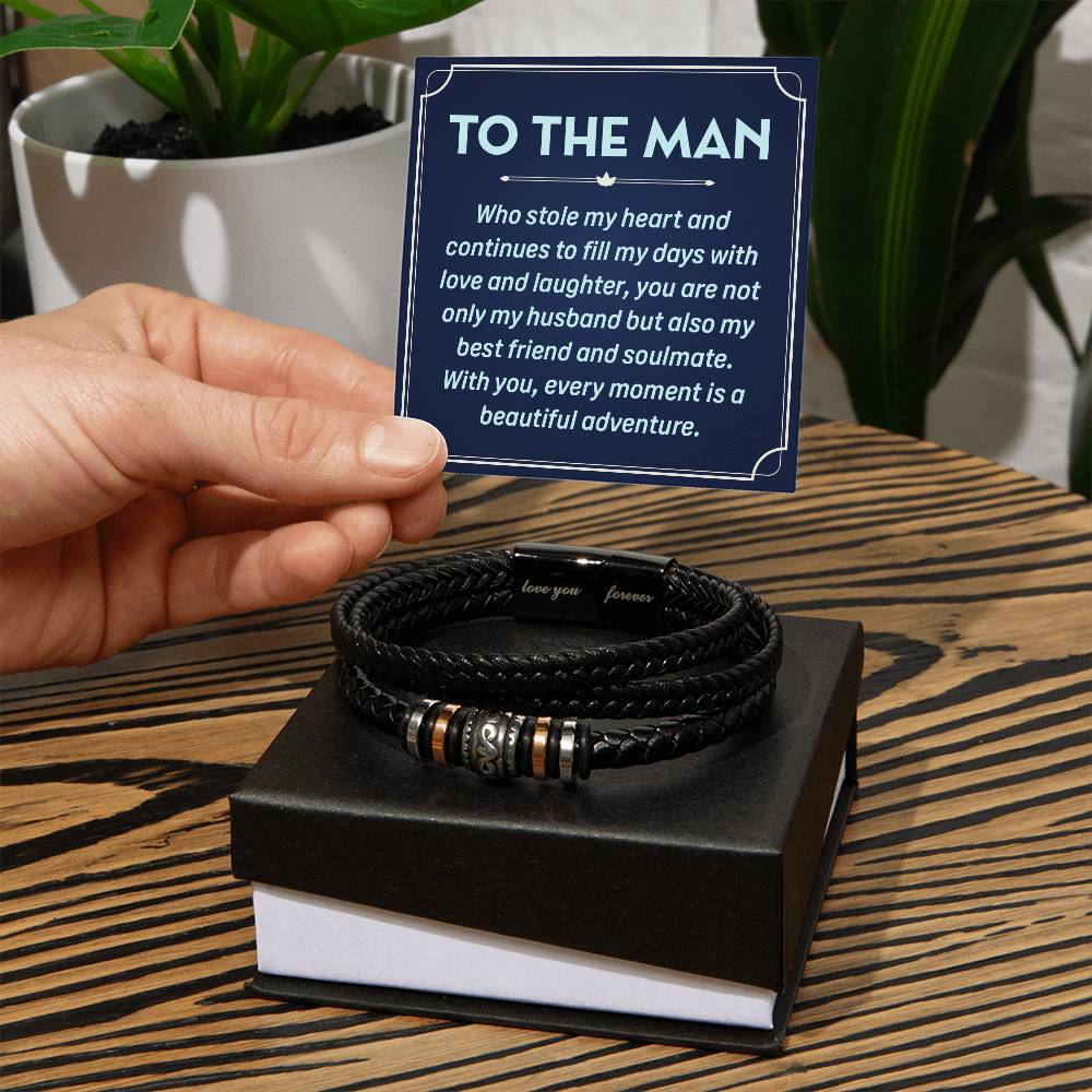 The Man Who Stole My Heart-Vegan Leather Bracelet For Men