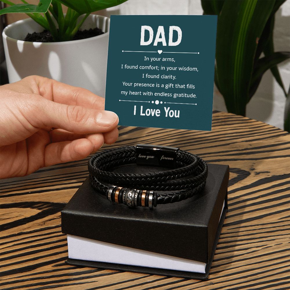 In Your Arms Vegan Leather Bracelet – Thoughtful Gift for Dad