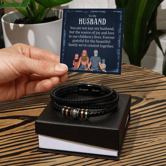 Forever Love Vegan Leather Bracelet For Husband - Shopping Therapy, LLC Jewelry