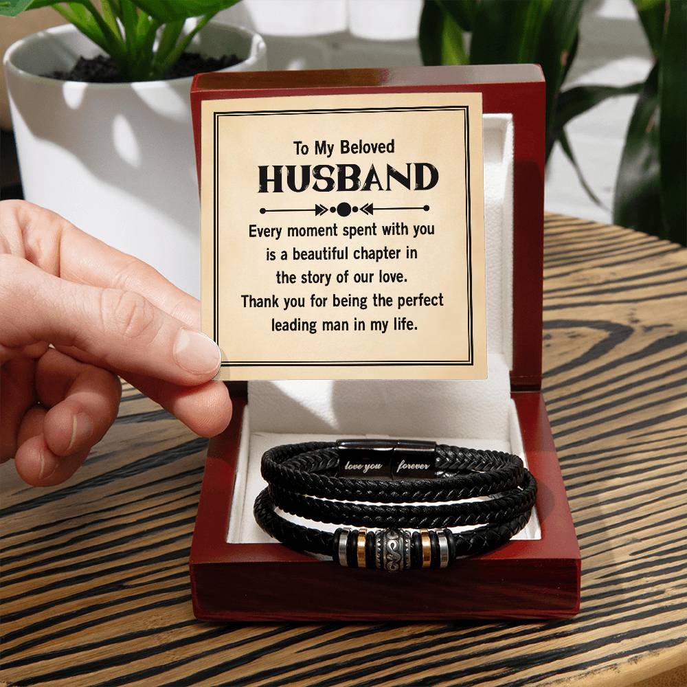 Cherished Moments-Men's Vegan Leather Bracelet