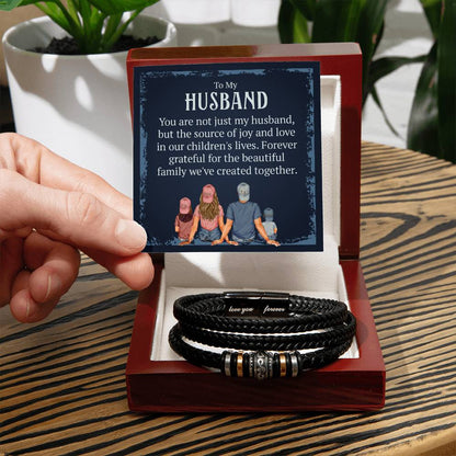 Forever Love Vegan Leather Bracelet For Husband - Shopping Therapy, LLC Jewelry
