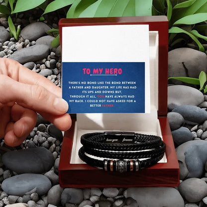 To My Hero Braided Vegan Leather Bracelet - Shopping Therapy, LLC Jewelry