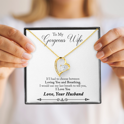 To My Gorgeous Wife–Necklace Gift from Husband - Shopping Therapy, LLC Jewelry