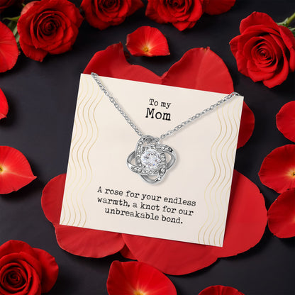 Love Knot Necklace with Eternal Rose – Sentimental Gift for Mom - Shopping Therapy, LLC Jewelry