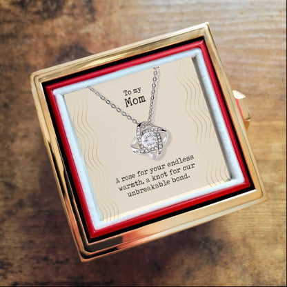 Love Knot Necklace with Eternal Rose – Sentimental Gift for Mom - Shopping Therapy, LLC Jewelry