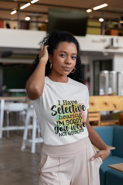 Selective Hearing-Women's Relaxed T-Shirt - Shopping Therapy, LLC 