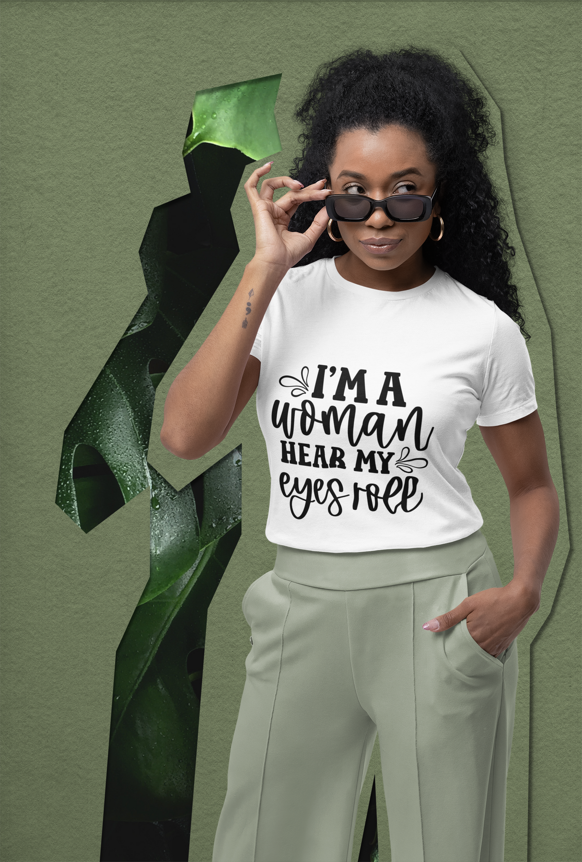 I Am Woman. Hear My Eyes Roll Graphic Print T-Shirt - Empowering & Sarcastic - Shopping Therapy, LLC T-Shirt