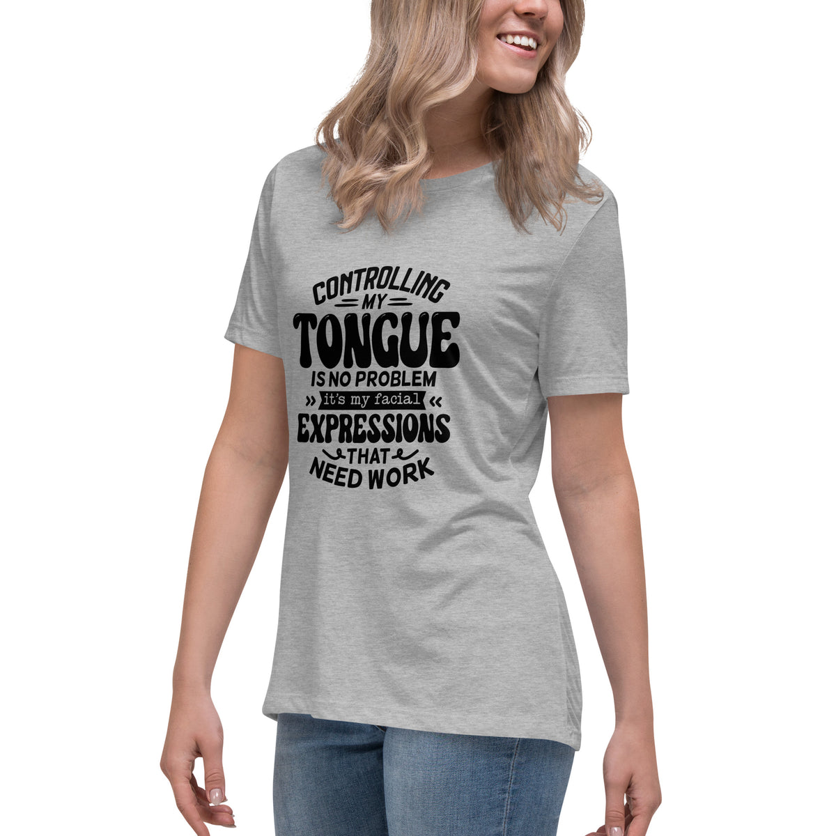 Controlling My Tongue-Graphic Print T-Shirt - Funny & Sarcastic - Shopping Therapy, LLC T-Shirt