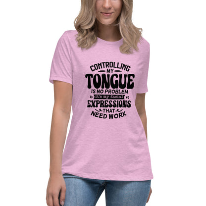 Controlling My Tongue-Graphic Print T-Shirt - Funny & Sarcastic - Shopping Therapy, LLC T-Shirt